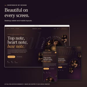 Maison Ambre: actual responsive HTML layouts for desktop, tablet and mobile.