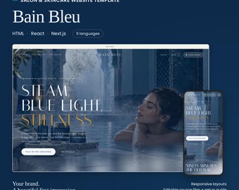 Bain Bleu Spa Website-Vorlage | HTML, React & Next.js