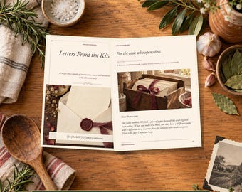 Recipe Book Template: Letters From the Kitchen, 20 Editable Family Story Pages, PPTX and PDF