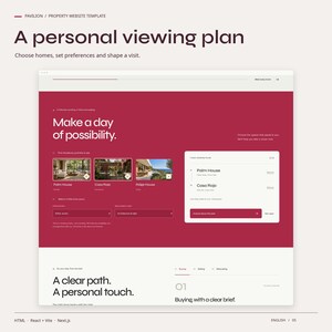 PAVILION signature feature in use: a personal viewing plan. Choose homes, set preferences and shape a visit.