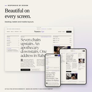 Numero Sept Editorial Salon Template | HTML, React & Next.js image 5