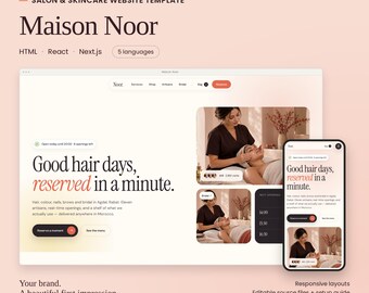 Maison Noor Beauty Salon Template | HTML, React & Next.js