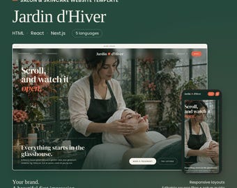 Jardin d'Hiver Botanical Spa Template | HTML, React & Next.js