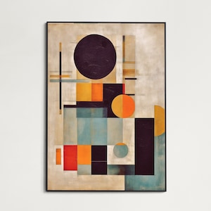 Bauhaus inspired wall art,Abstract printable art piece, Mid Century Modern, Architectural art, Retro Art, Bauhaus decor, Modern art, Design