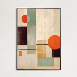 Bauhaus inspired wall art,Abstract printable art piece, Mid Century Modern, Architectural art, Retro Art, Bauhaus decor, Modern art, Design