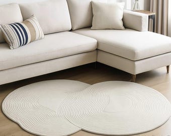 Hand-Tufted Wool Area Rug, Irregular Modern Design, 6x9