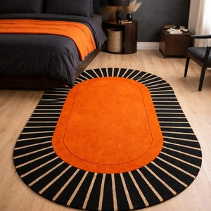 Wave Irregular Rug Handmade Woolen Rug for Living Area Bedroom Home Decorative Multi Unique Rug for Home and Kids Room Rug