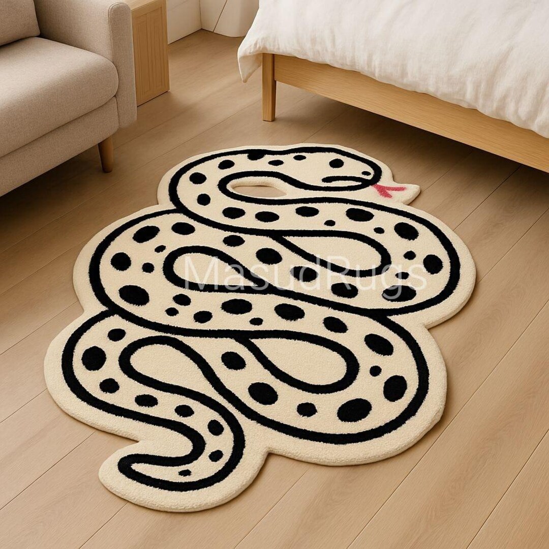 Hand-tufted Wool Snake Rug, Modern Animal Rug - Etsy UK