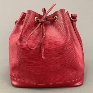 Auth LOUIS VUITTON Epi Neo Noe MM Pink Orange Bucket Shoulder Bag