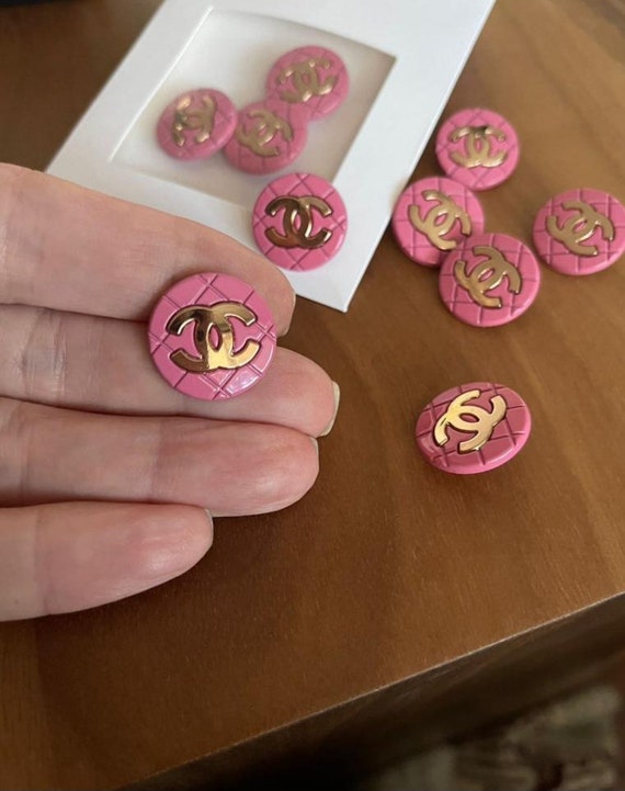 Buy Vintage Authentic Chanel Buttons Set of 10 Iron Pink Gold 20 Online in  India 