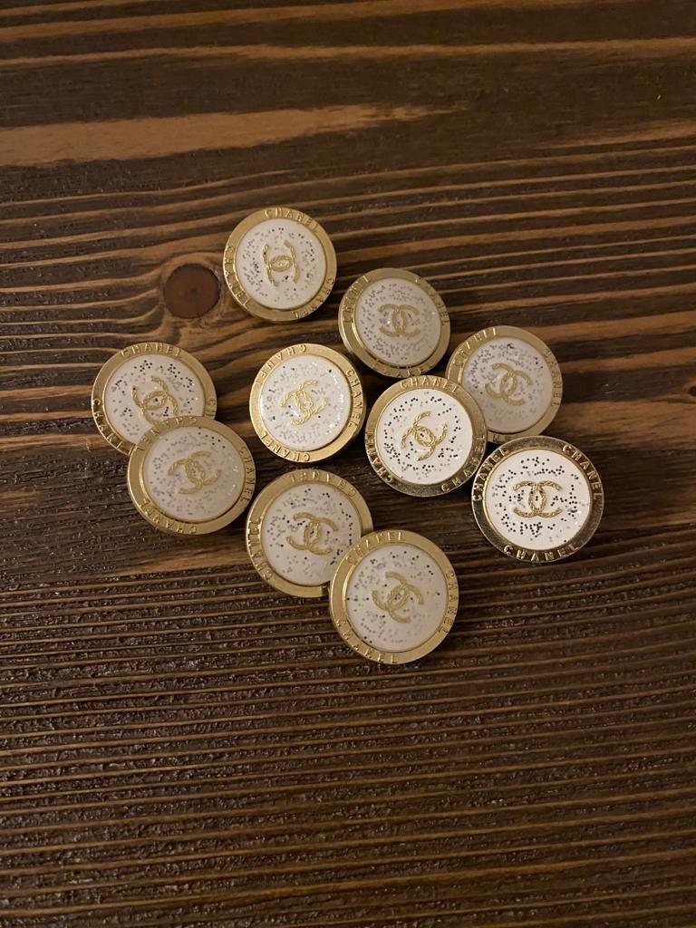 Vintage Authentic Chanel Buttons Set of 10 Iron White Color -  Israel