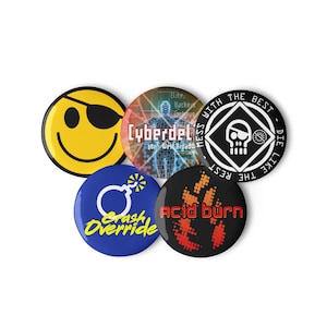 90&#39;s Hackers Pin Button Badge Set