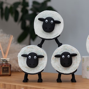 Pecora Shaun the toilet - Porta rotolo di carta igienica senza bocca aperta - adatto a tutti i diametri di rotolo di carta igienica