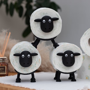 La oveja Shaun del retrete oveja portarrollos sin boca abierta imagen 4