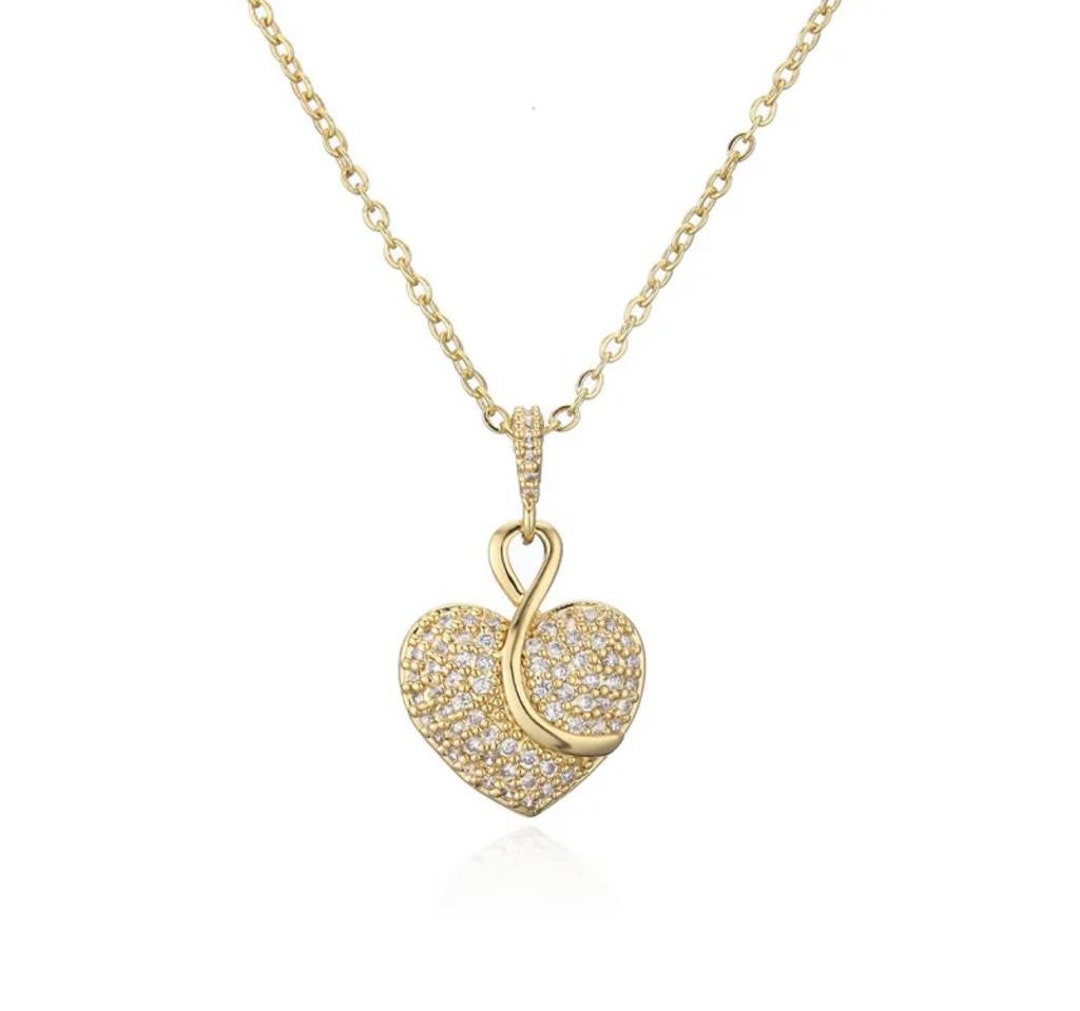 18K Gold-Plated Heart Pendant Necklace