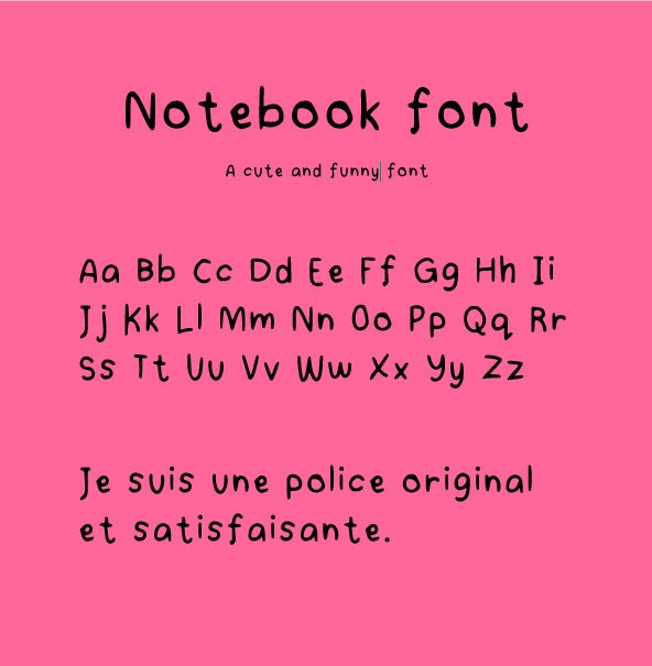 Notebook Font Cute Font Cricut Font Handwritten Fonts Etsy