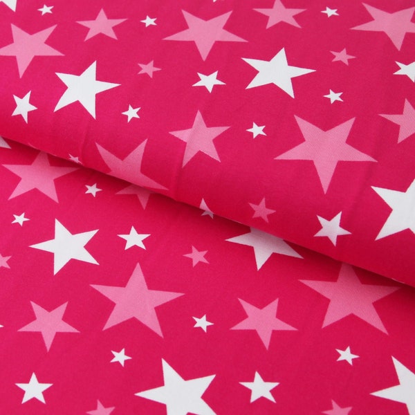 Jersey de coton "Stars mix 2 colours" - tissu jersey fuchsia, rose, blanc - à partir de 25 cm de longueur