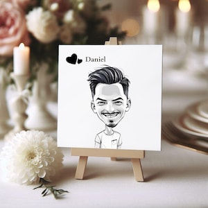 Personalized Place Cards, Personalized Gift, Wedding Gift, Wedding Favors, Wedding gifts with Stands, Seating Plan, Caricatures from photo