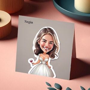 Personalized Place Cards, Personalized Gift, Wedding Gift, Wedding Favors, Wedding gifts with Stands, Seating Plan, Caricatures from photo