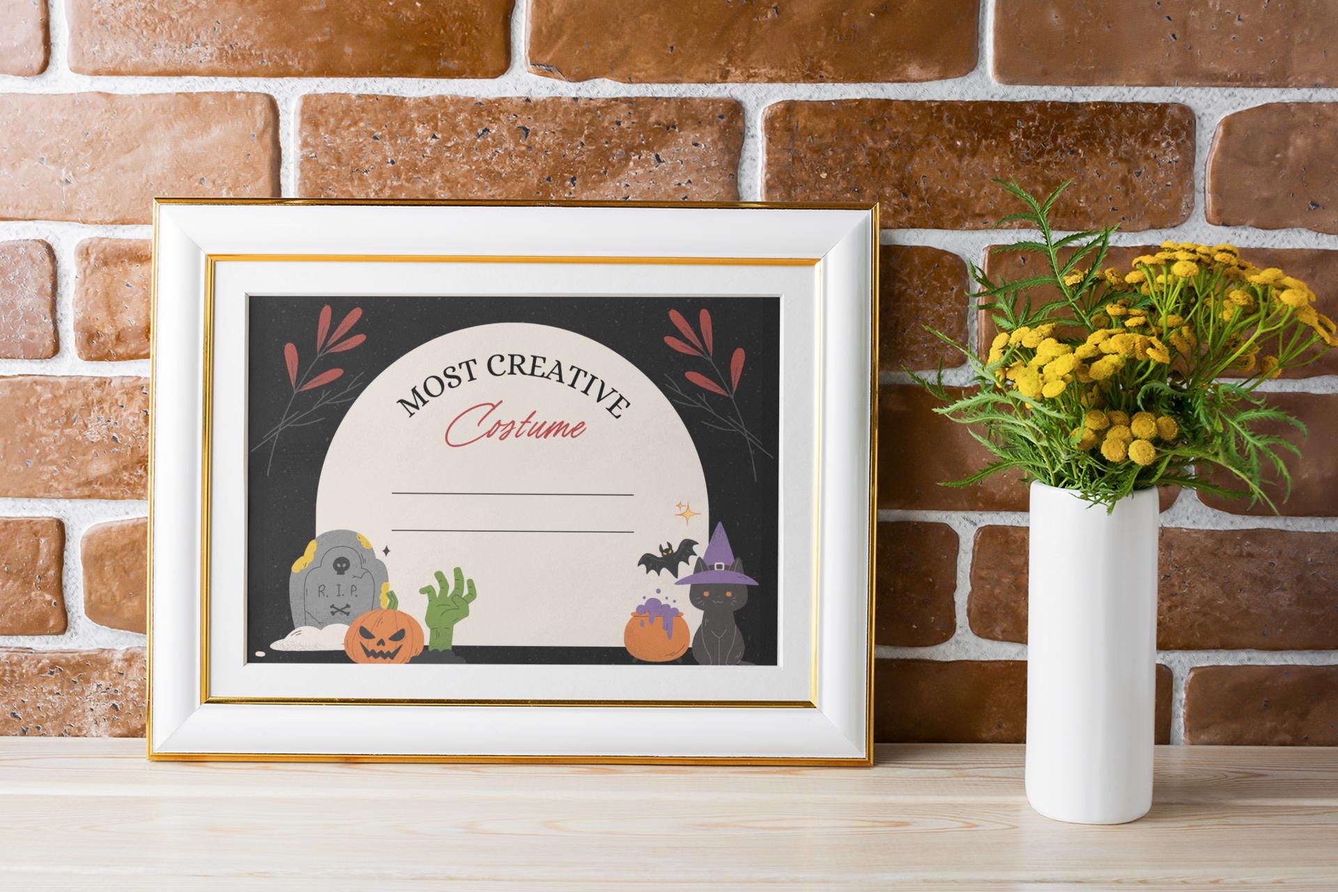 Printable Halloween Costume Award Printable Costume Party Award Costume ...