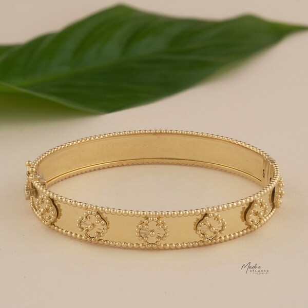 Solid Gold Bangle Etsy