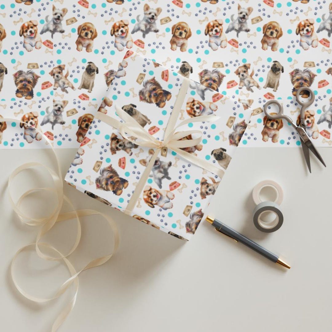 Adorable Dog Wrapping Paper - Etsy