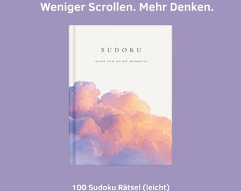 Easy Sudoku Book – 100 Relaxing Puzzles with Solutions, Minimalist Design