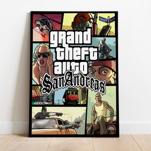 Grand Theft Auto San Andreas GTA Poster Poster Decorative Painting Canvas  Wall Posters and Art Picture Print Modern Family Bedroom Decor Posters