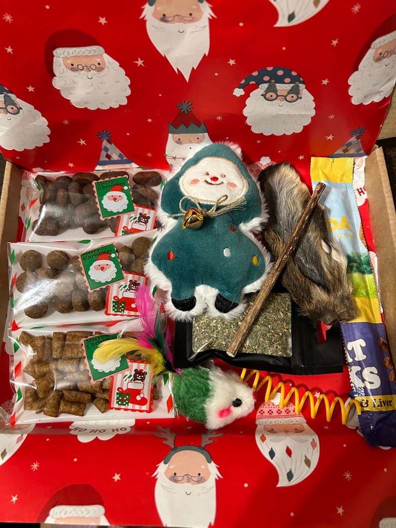 Personalised Christmas Cat Gift Box Christmas Cat Box Catnip Etsy