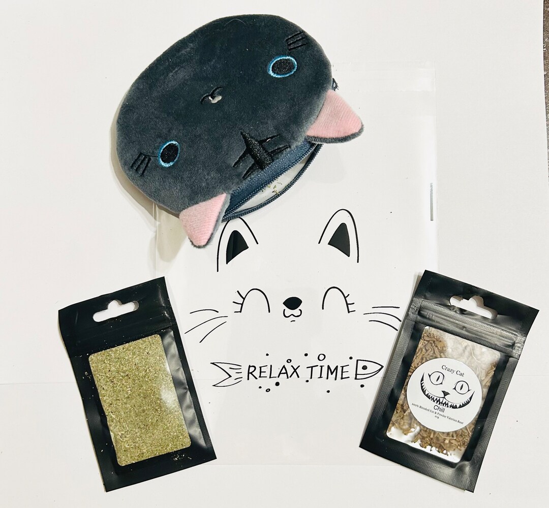 100 Organic Cat Crack Catnip Refillable Grey Cat Face Etsy UK