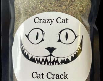 Crazy Cat Crack - herbe à chat 100 % bio, herbe à chat canadienne et racine de valériane naturelle, herbe à chat Crazy Cat, jouet d'herbe à chat extra forte