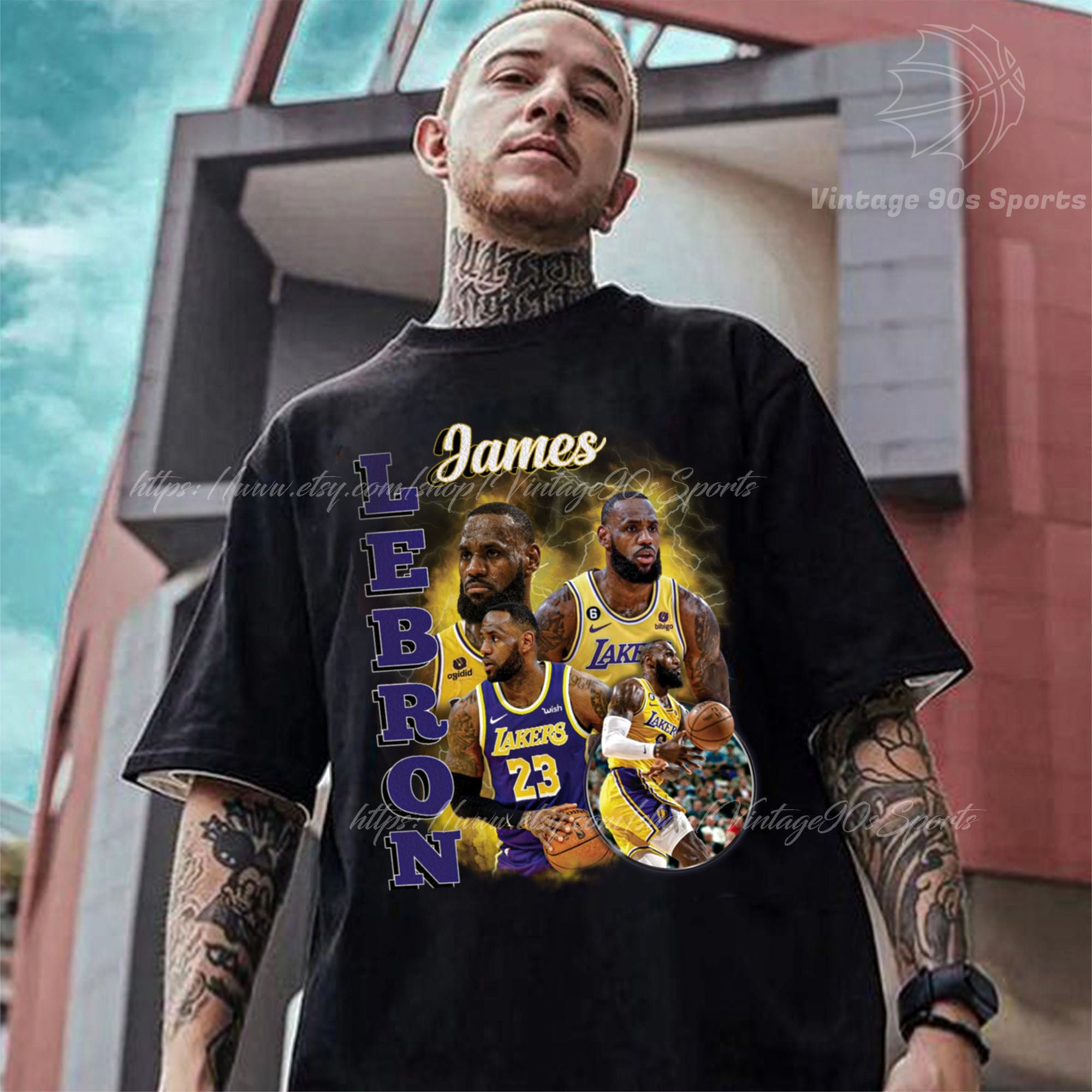 LeBron James Los Angeles Lakers Homage Number Tri-Blend T-Shirt - Gray