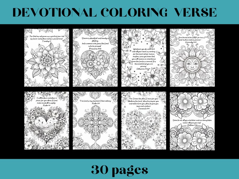 Bible Verse Coloring Pages. Devotional Coloring Book Printable for ...