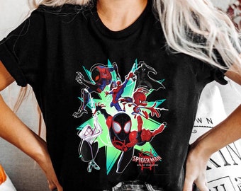 The Amazing Spiderverse Action Group Graphic T-shirts / Spider-Man Across the Spider-Verse Shirts / Marvel Spiderman 20999 Shirts
