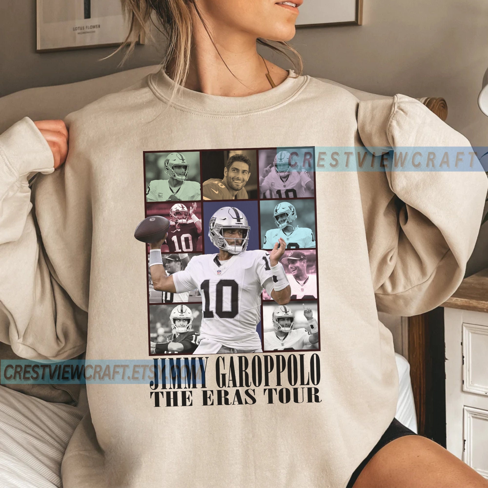 Las Vegas Raiders Name & Number Crew Sweatshirt - Jimmy Garoppolo 10 - Mens