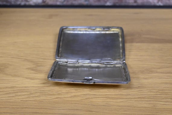 alpaca silver cigarette case Vintage Alpaca Silver Cigarette Case, Engraved Snuff Box, Kraft