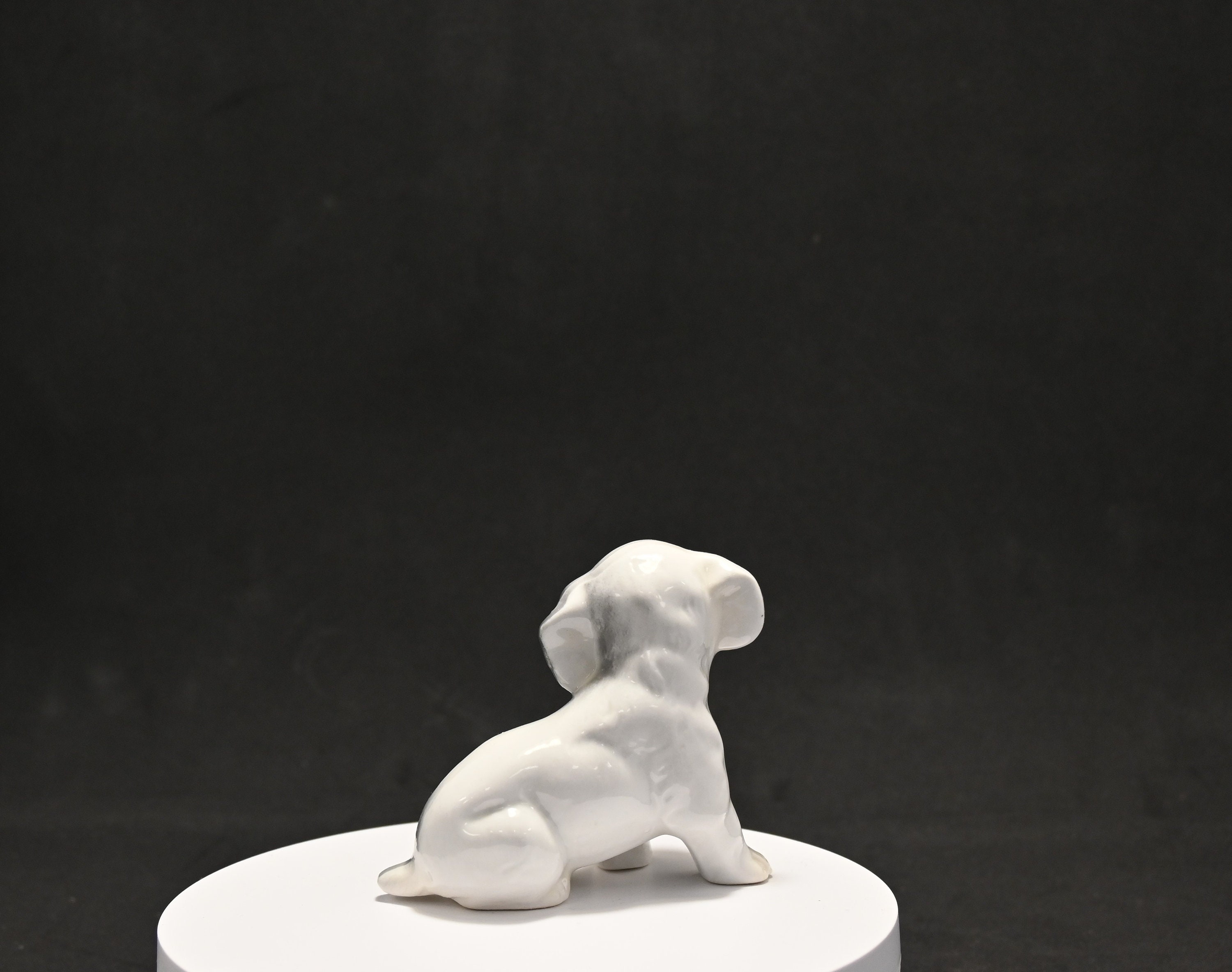 黒白の犬の陶器置物、陶芸家、森、作品 黒白の犬の陶器置物、陶芸家、森、作品 黒白の犬の陶器置物、