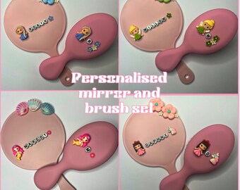 Children's Personalised Mirror & Brush Set|Toddler presents|Personalized gift Hair accessories| Unique Gifts Girls|Customisable|Dress up