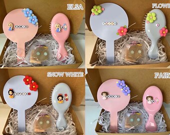 Children's Personalised Mirror & Brush Set|Toddler presents|Personalized gift |Hair accessories| Unique Gifts Girls| Customisable