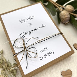Zur Jugendweihe personalisiertes Geschenkschachtel Geldgeschenk mit Reagenzglas Karte Verpackung Jugendweihegeschenk für Geld mit Namen