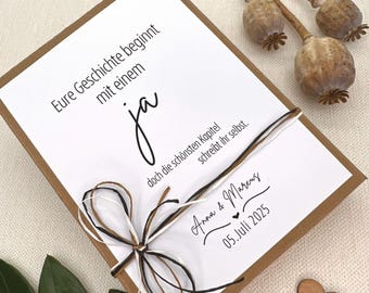 Personalized wedding gift box with test tube, card, and name.