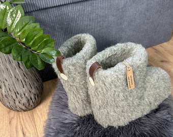 Personalisierte Hüttenschuhe Schurwolle Winter Wollsocke Hausschuhe Schafwolle Lammwolle Naturprodukt  Hausstiefel Füßwärmer Geschenkidee