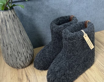 Personalisierte Hüttenschuhe Schurwolle Winter Wollsocke Hausschuhe Schafwolle Lammwolle Naturprodukt  Hausstiefel Füßwärmer Geschenkidee