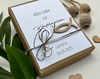 Zur Konfirmation personalisiertes Geschenkschachtel Geldgeschenk mit Reagenzglas Karte Verpackung Konfirmationsgeschenk für Geld mit Namen