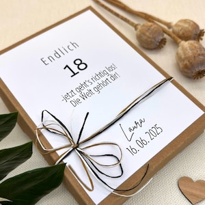 18 Geburtstag personalisiertes Geschenkschachtel Geldgeschenk mit Reagenzglas Karte Verpackung Geschenk für Geld mit Namen und Datum