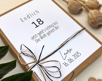 18th Birthday Personalized Gift Box Money Gift with Test Tube Card Packaging Gift for Money with Name and Date