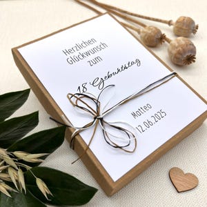18 Geburtstag personalisiertes Geschenkschachtel Geldgeschenk mit Reagenzglas Karte Verpackung Geschenk für Geld mit Namen und Datum