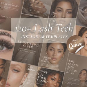 Lash Tech Instagram-Vorlagenpaket, Canva-Posts, Stories (Digitaler Download)