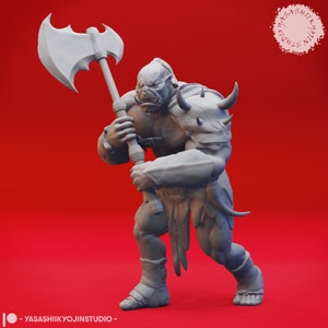 Orc - Axe - 3D Printed Mini for Tabletop Gaming, Dungeons and Dragons, Pathfinder, Kings of War and other RPG&#39;s