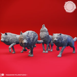 Wolf Pack - Bundle - 3D Printed Mini for Tabletop Gaming, Dungeons and Dragons, Pathfinder, Kings of War and other RPG&#39;s